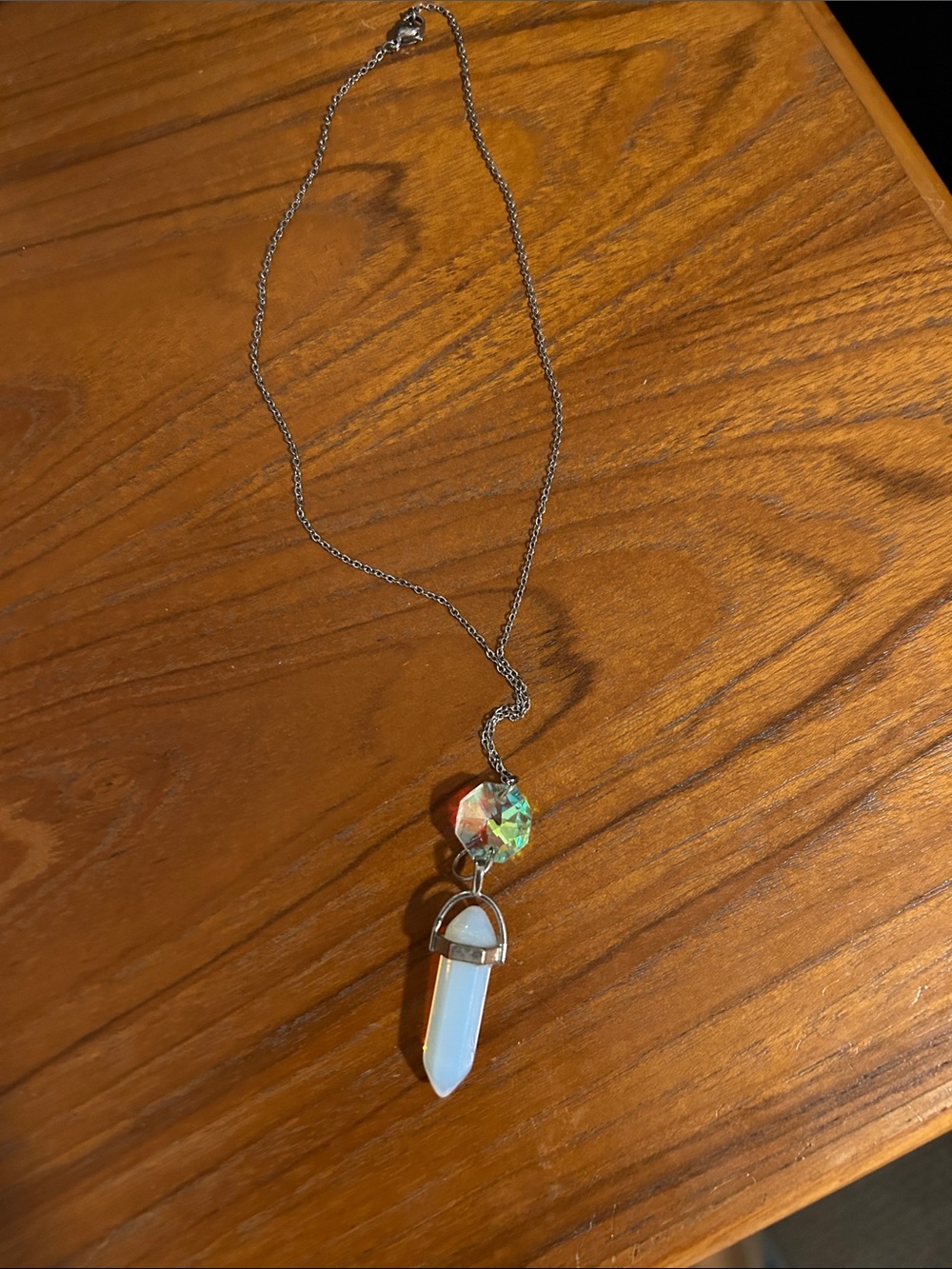Opalite Crystal Point Pendant Necklace - Women Jewelry